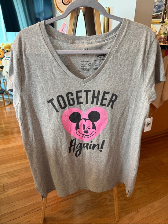 Disney Tops - Mickey Mouse Pink Heart V-Neck T-Shirt NWT Size L/XL